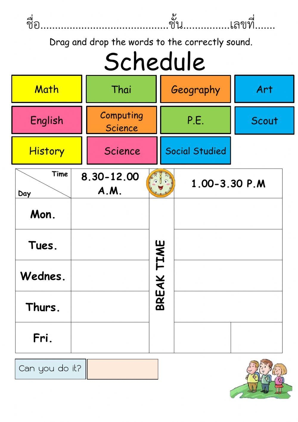 Free Printable Worksheets Reading Transportation Schedules