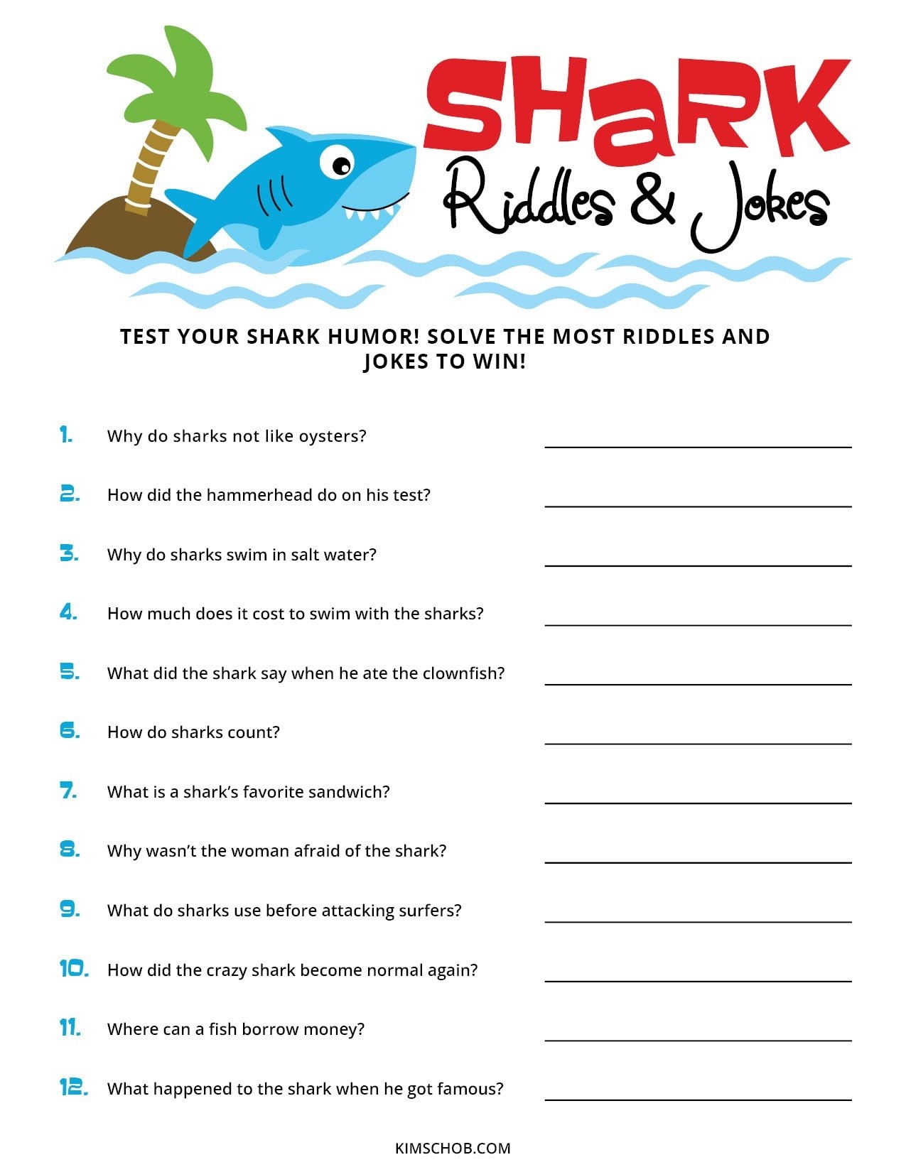 Free Shark Week Printables For Kids Download Pages Kim Schob