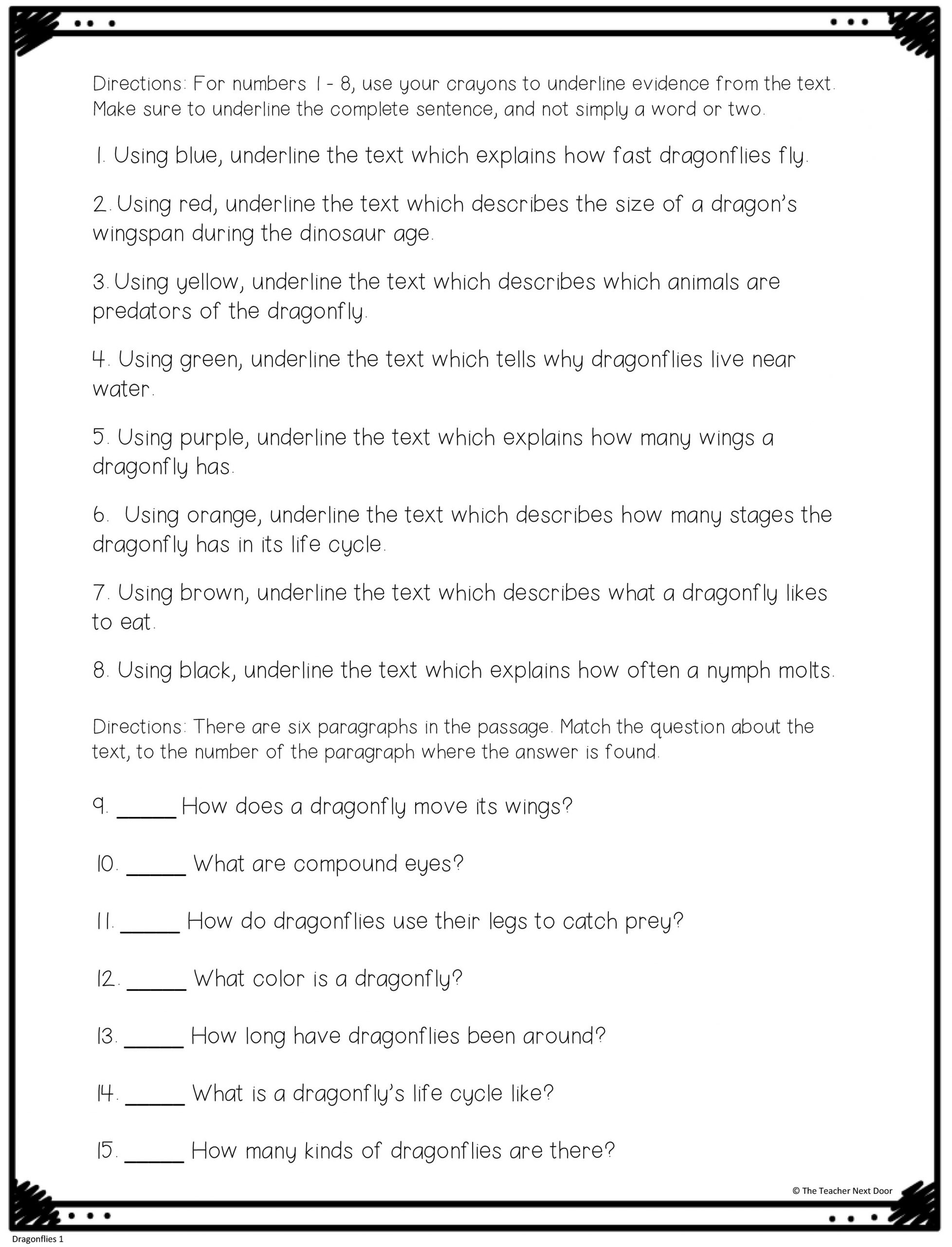FREE Text Evidence Color Coding Passage Print And Digital The Teacher Next Door