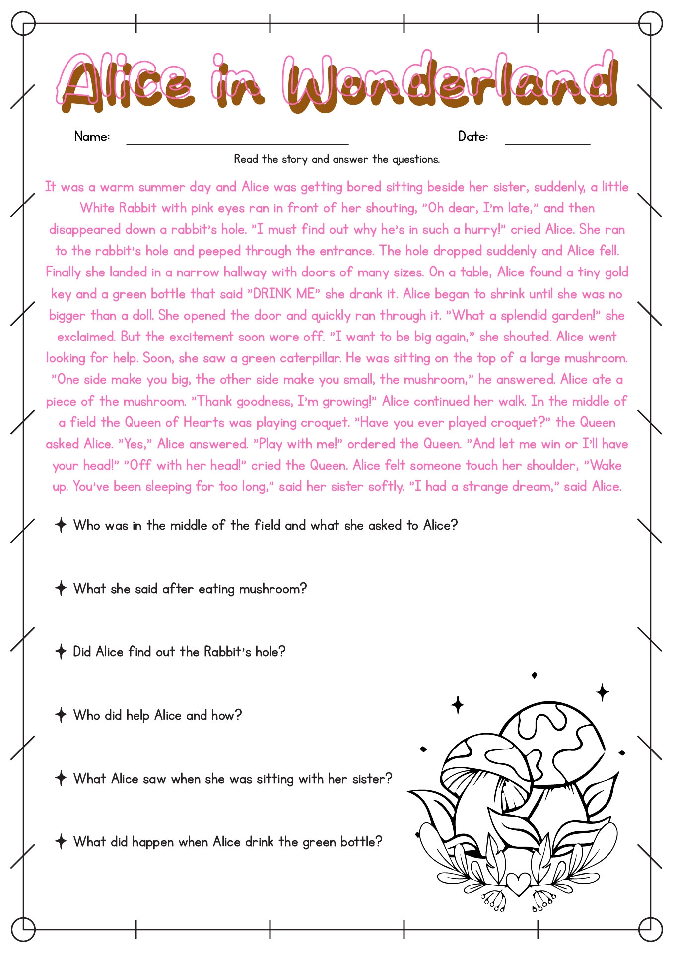 4th Grade Reading Comprehension Worksheets Free