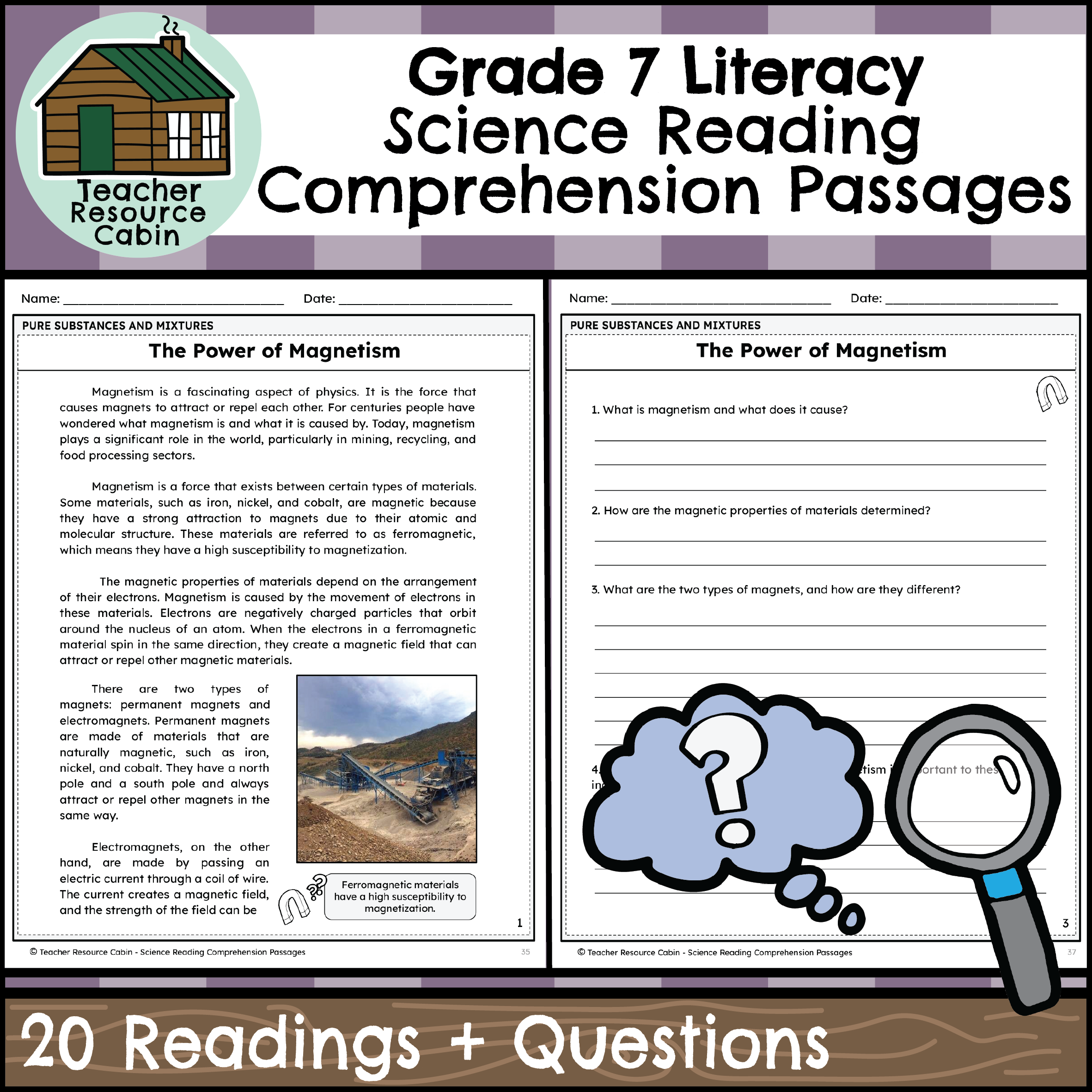 Reading Comprehension Worksheets 7th Grade