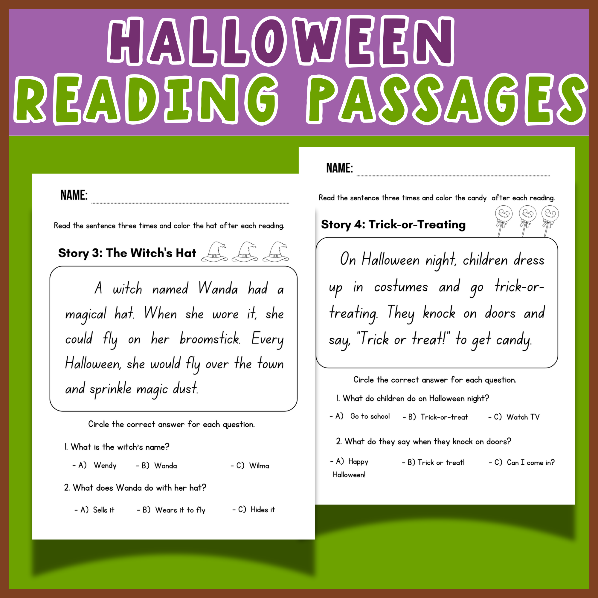 Halloween Reading Comprehension Worksheet