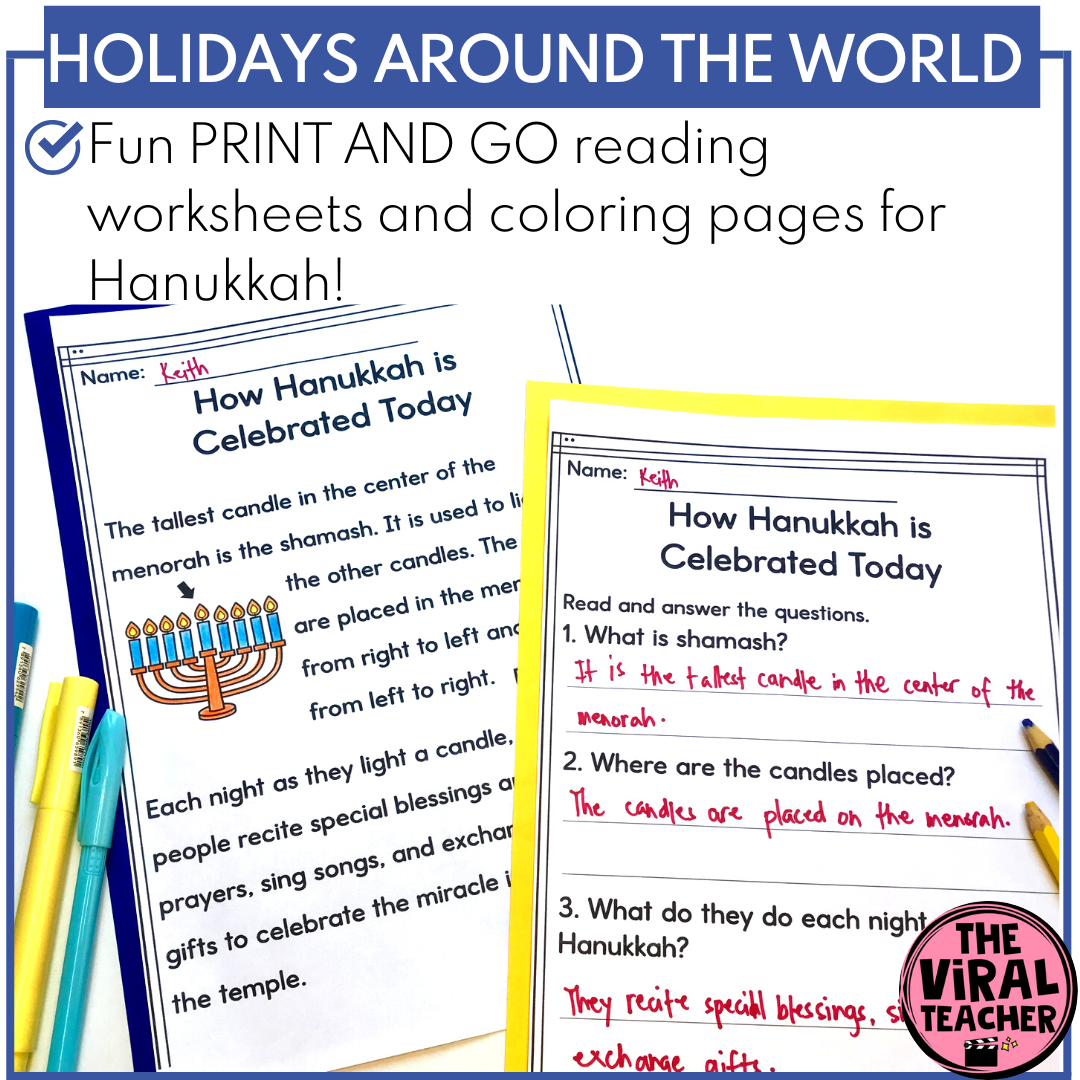 Hanukkah Reading Comprehension Worksheets And Google Slides Activity Worksheets Library