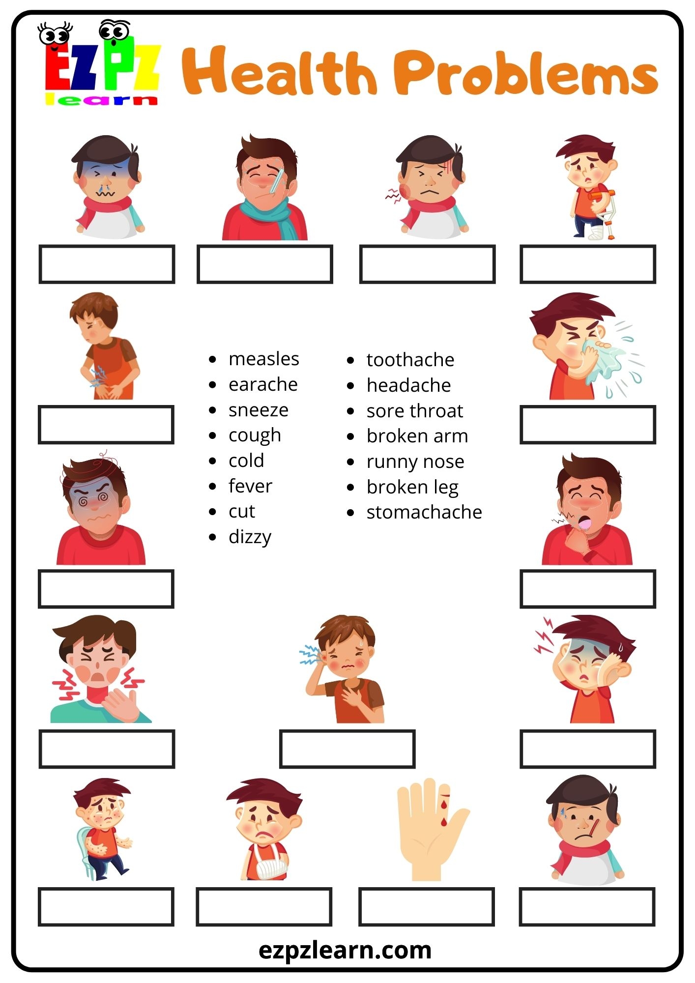 Health Problems Ezpzlearn Worksheets Library