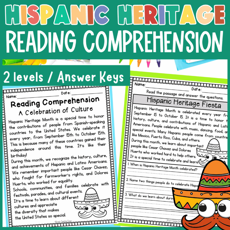 Hispanic Heritage Month Reading Comprehension Passages U0026 Questions 2 Levels Made By Teachers