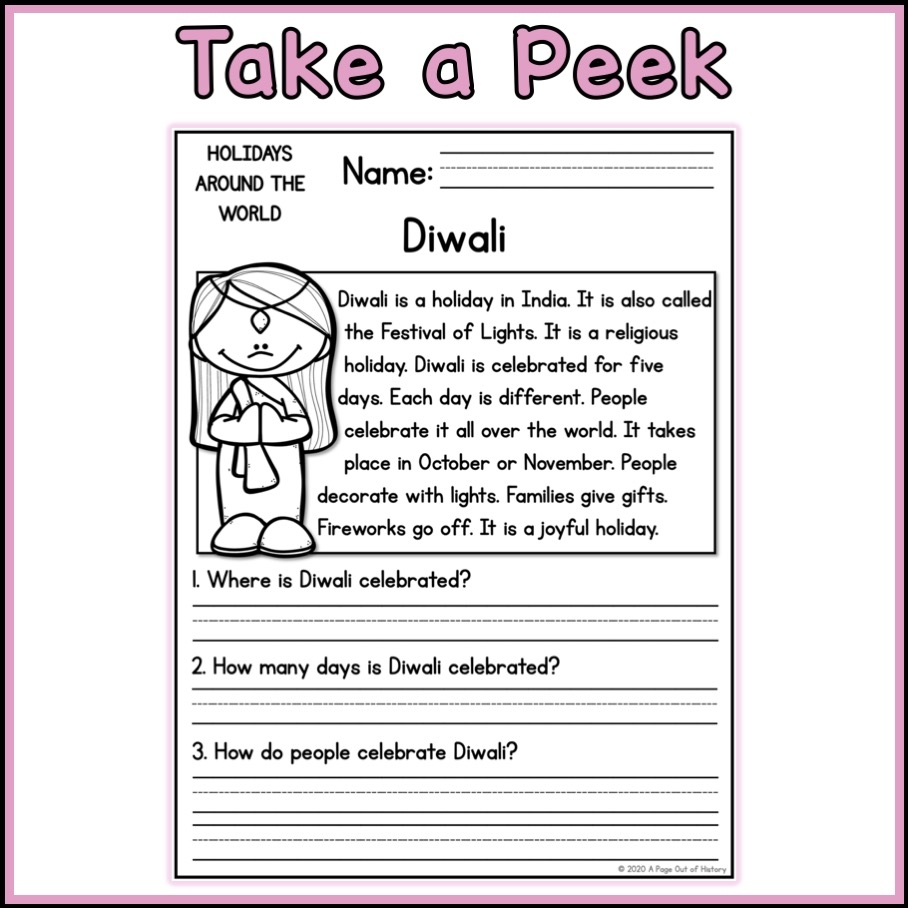 Holidays Around The World Social Studies Reading Comprehension Passages K 2 Made By Teachers