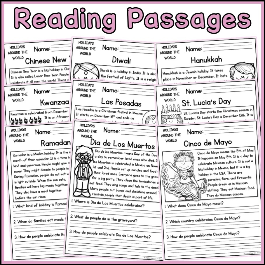 Hanukkah Reading Comprehension Worksheets Free