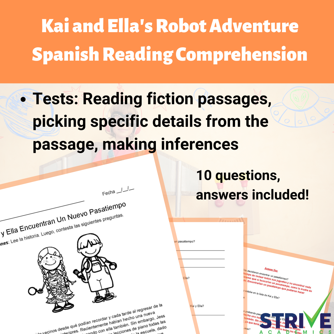 Spanish Reading Comprehension Worksheets
