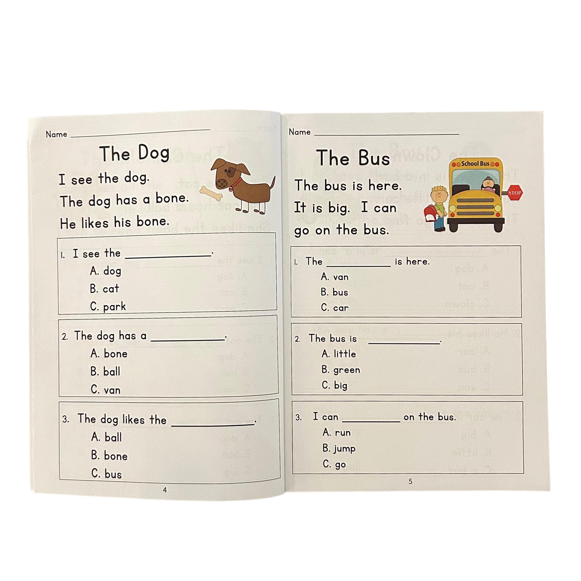 Early Reading Comprehension Worksheets