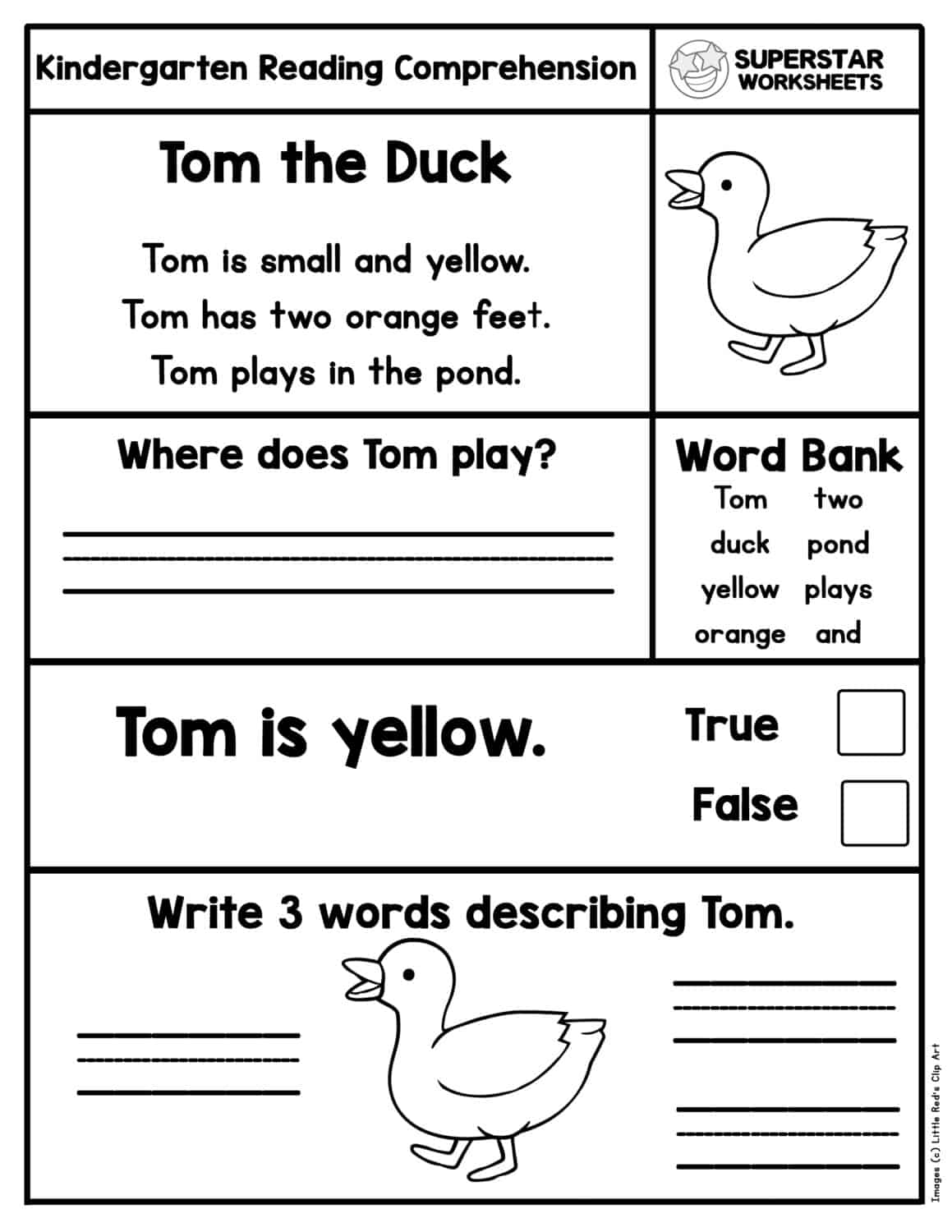 Reading Comprehension Worksheets Pdf For Kindergarten