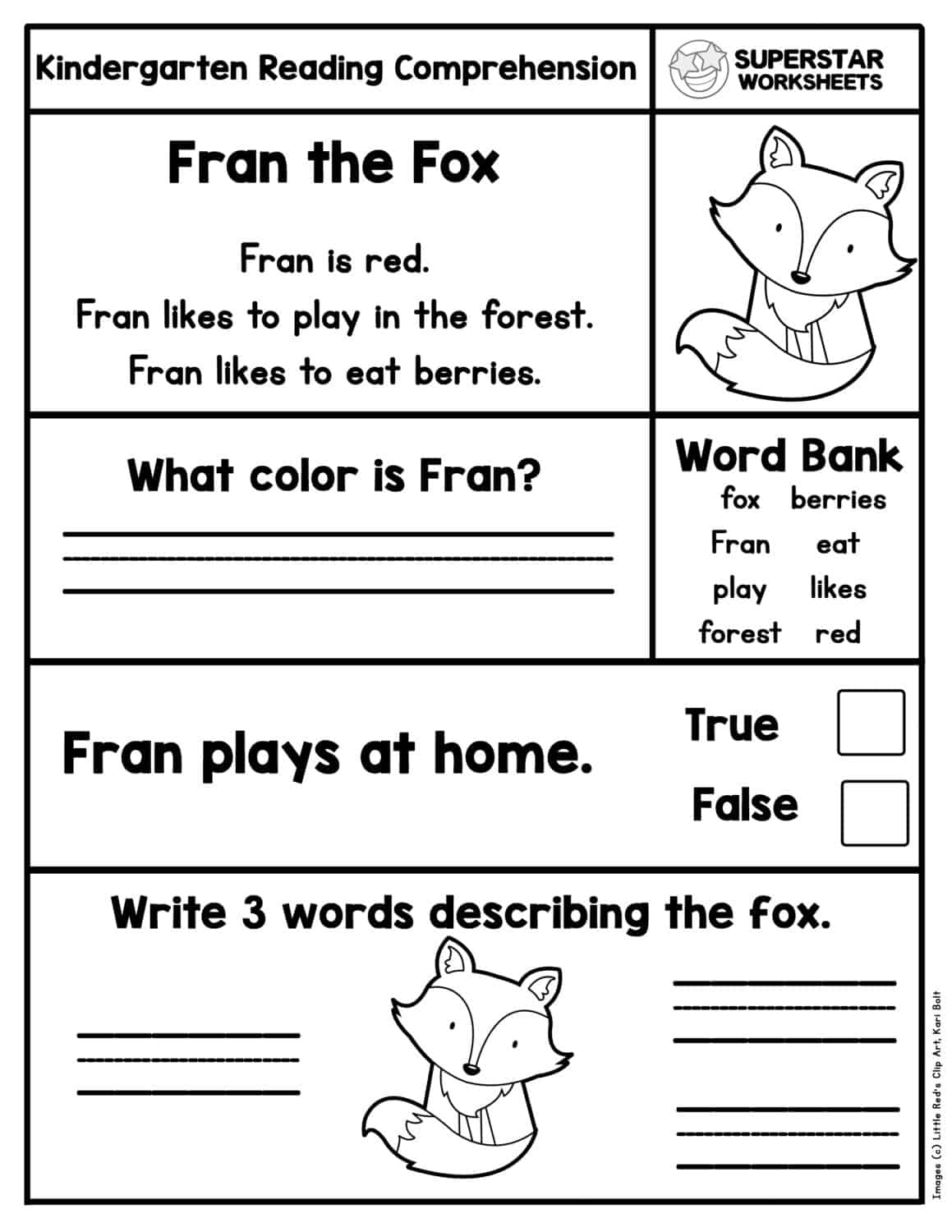 Free Common Core Reading Worksheets Kindergarten