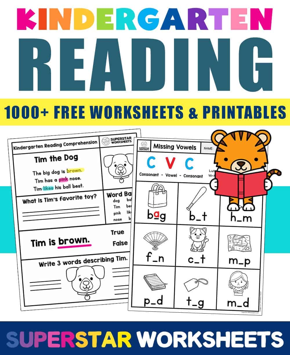 Free Printable Reading Worksheet For Kindergarten