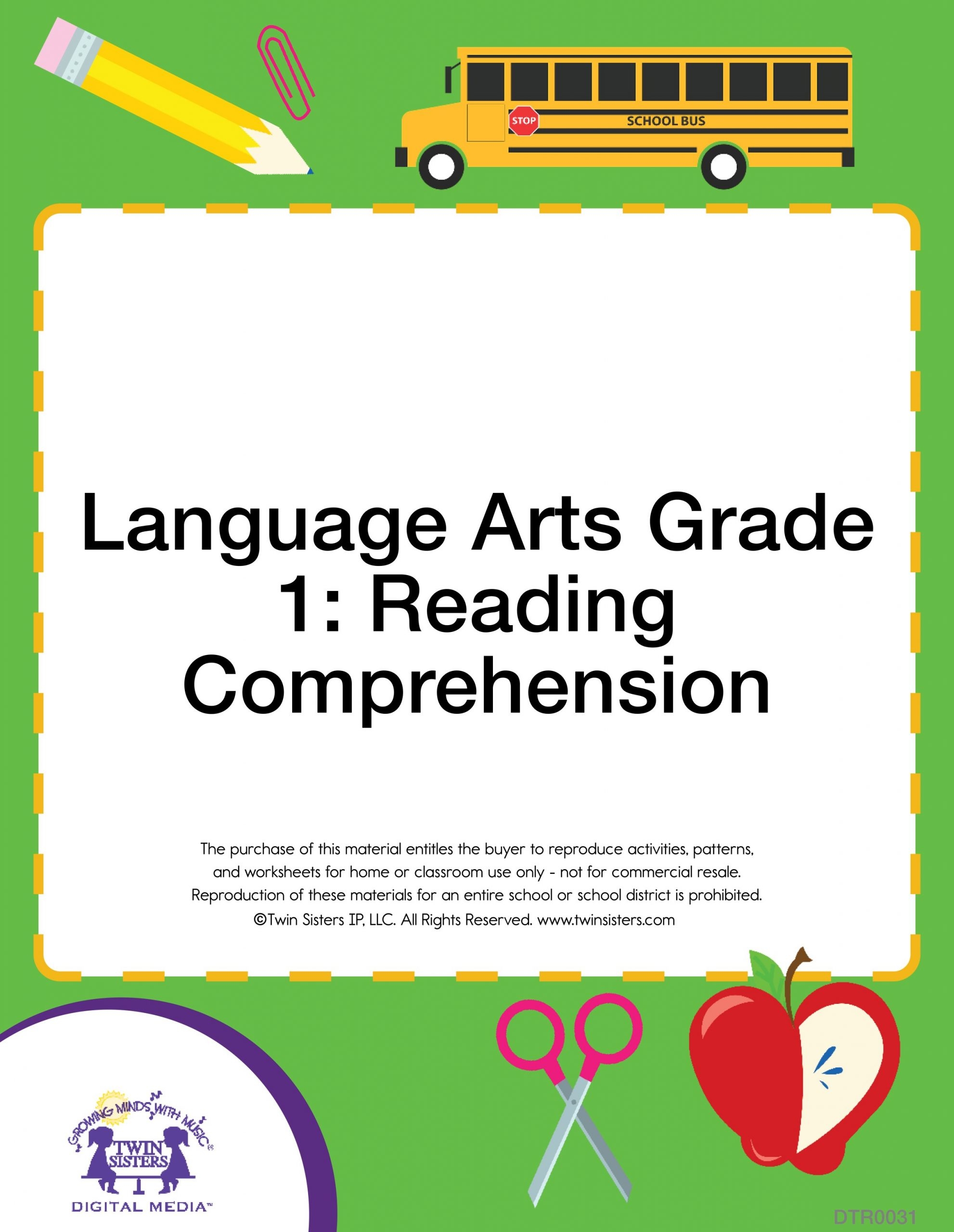 Language Arts Grade 1 Reading Comprehension Twin Sisters