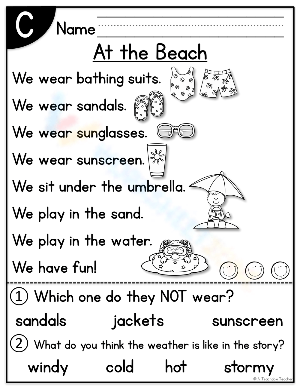 Level A Reading Comprehension Worksheets 2025