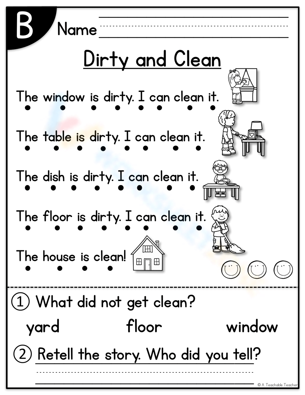 Level A Reading Comprehension Worksheets