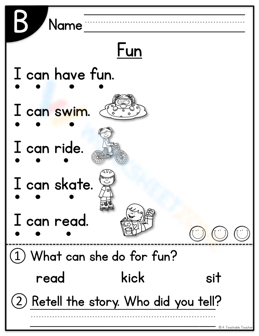 Level B Reading Comprehension Worksheets 2025