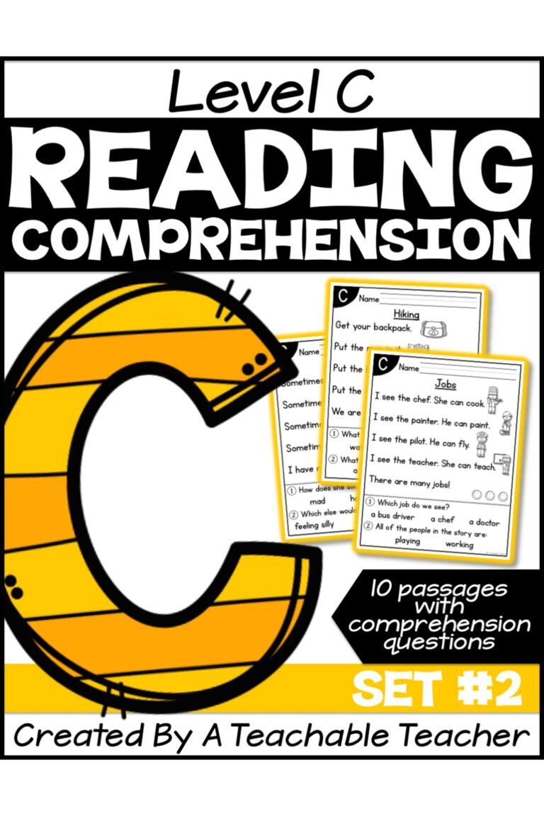 Level C Reading Comprehension Passages And Questions Set Two A Teachable Teacher