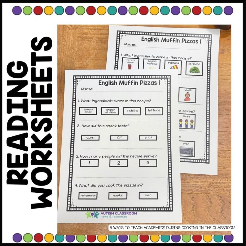Reading A Recipe Comprehension Worksheet