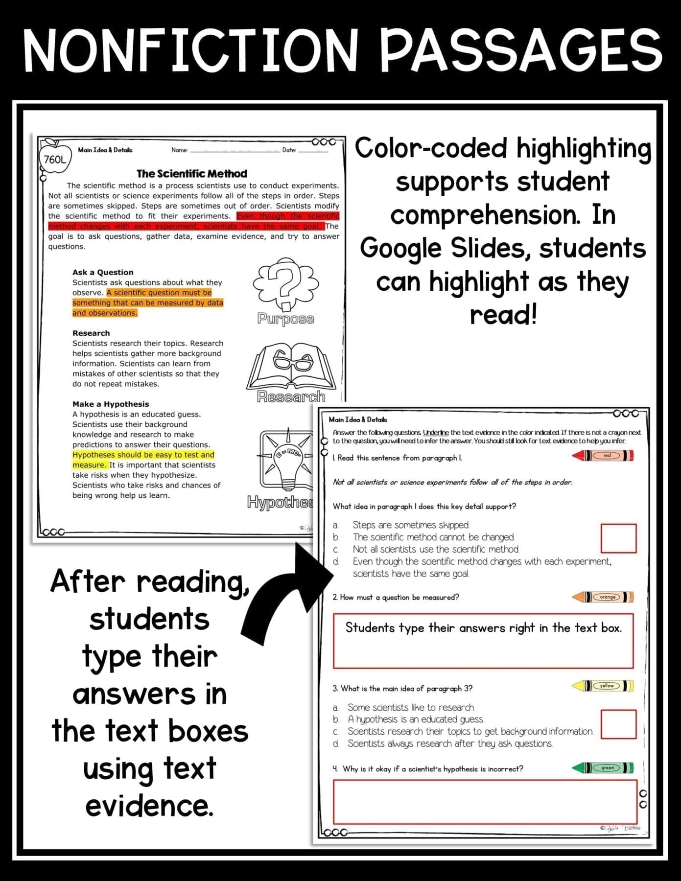 Reading Comprehension Main Idea Worksheets