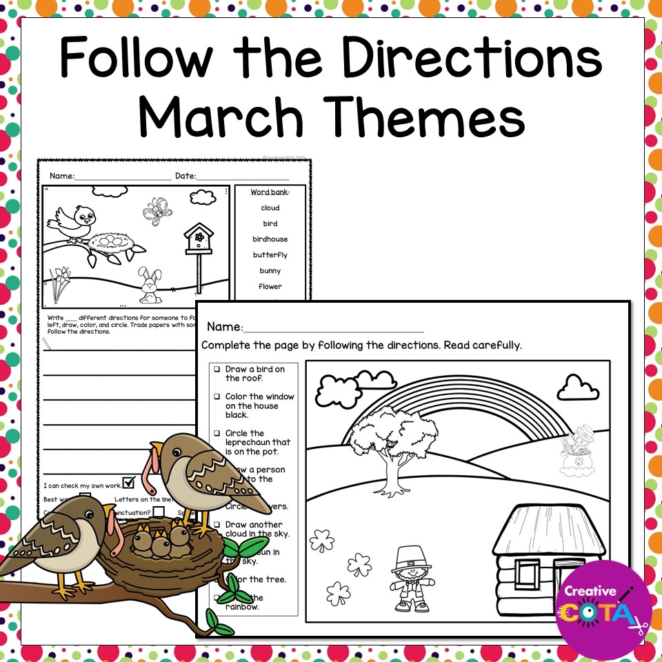 March Following Directions U0026 Listening Comprehension Skills 
