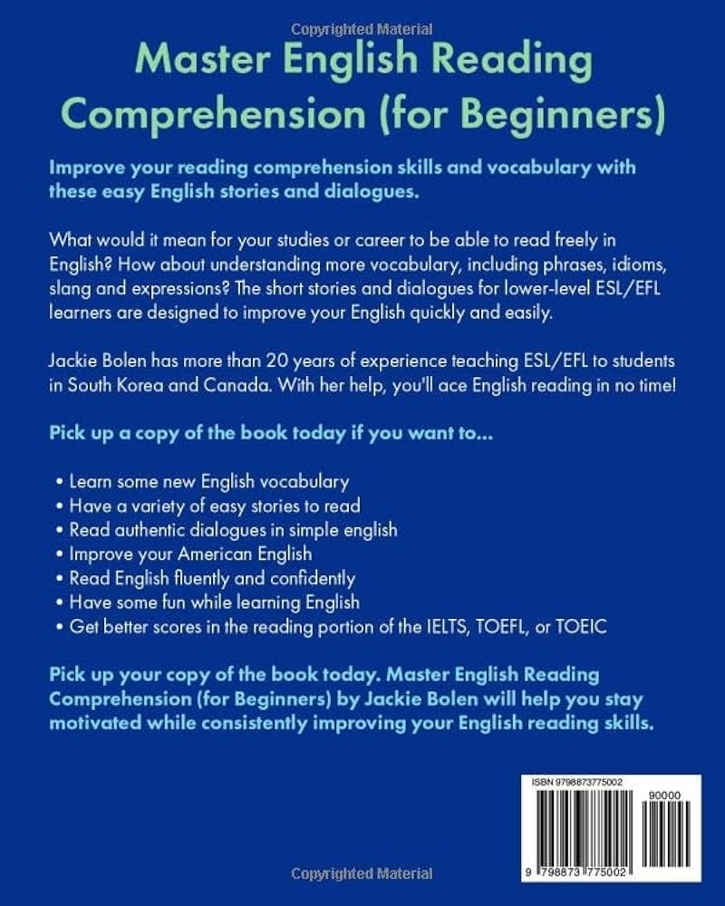 Master English Reading Comprehension for Beginners Easy Dialogues Short Stories U0026 Vocabulary A English For Beginners Bolen Jackie 9798873775002 Amazon Books