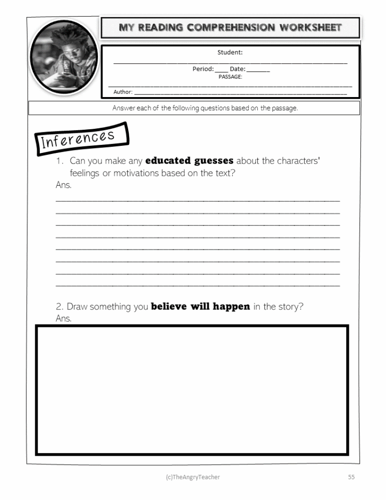 MIDDLE SCHOOL READING COMPREHENSION QUESTIONS TASK CARDS AND