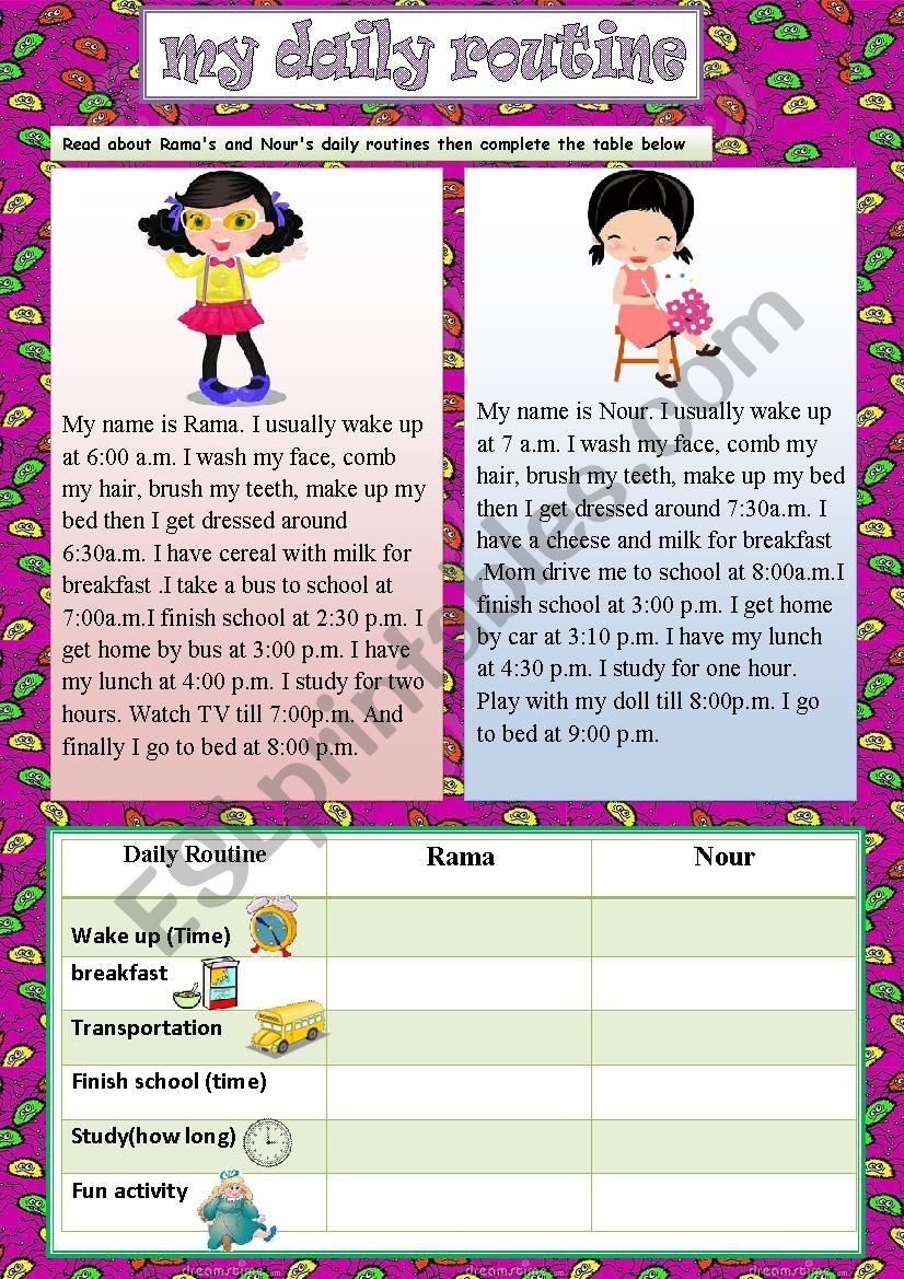 Daily Reading Comprehension Worksheets
