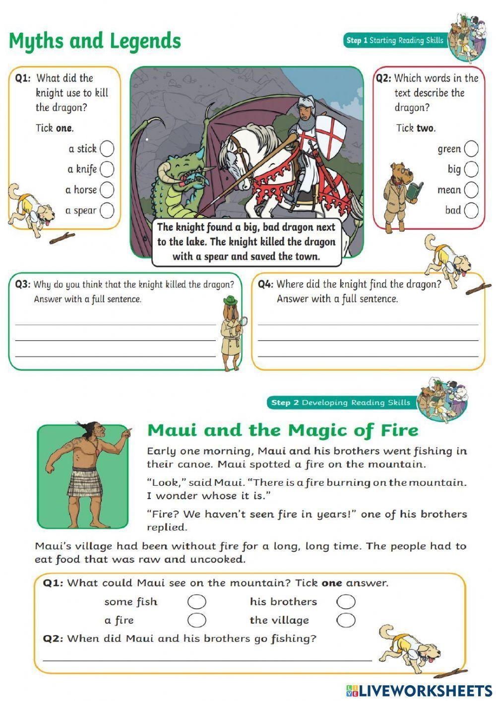 Myths And Legends Activity Live Worksheets Worksheets Library