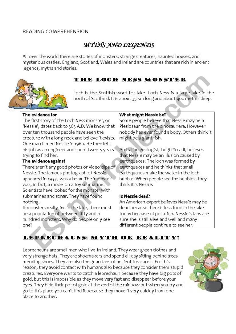 Myths And Legends ESL Worksheet By Carmen chiametti