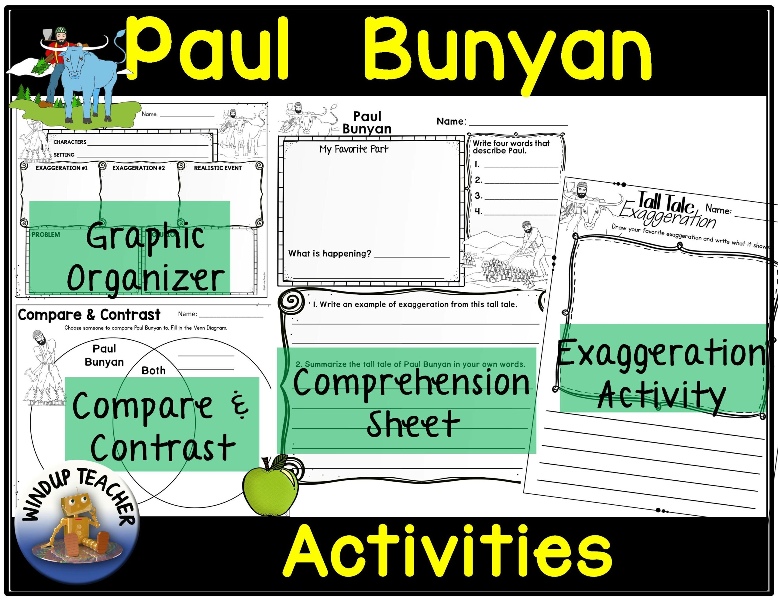 Paul Bunyan Activity Sheets Print And Go 