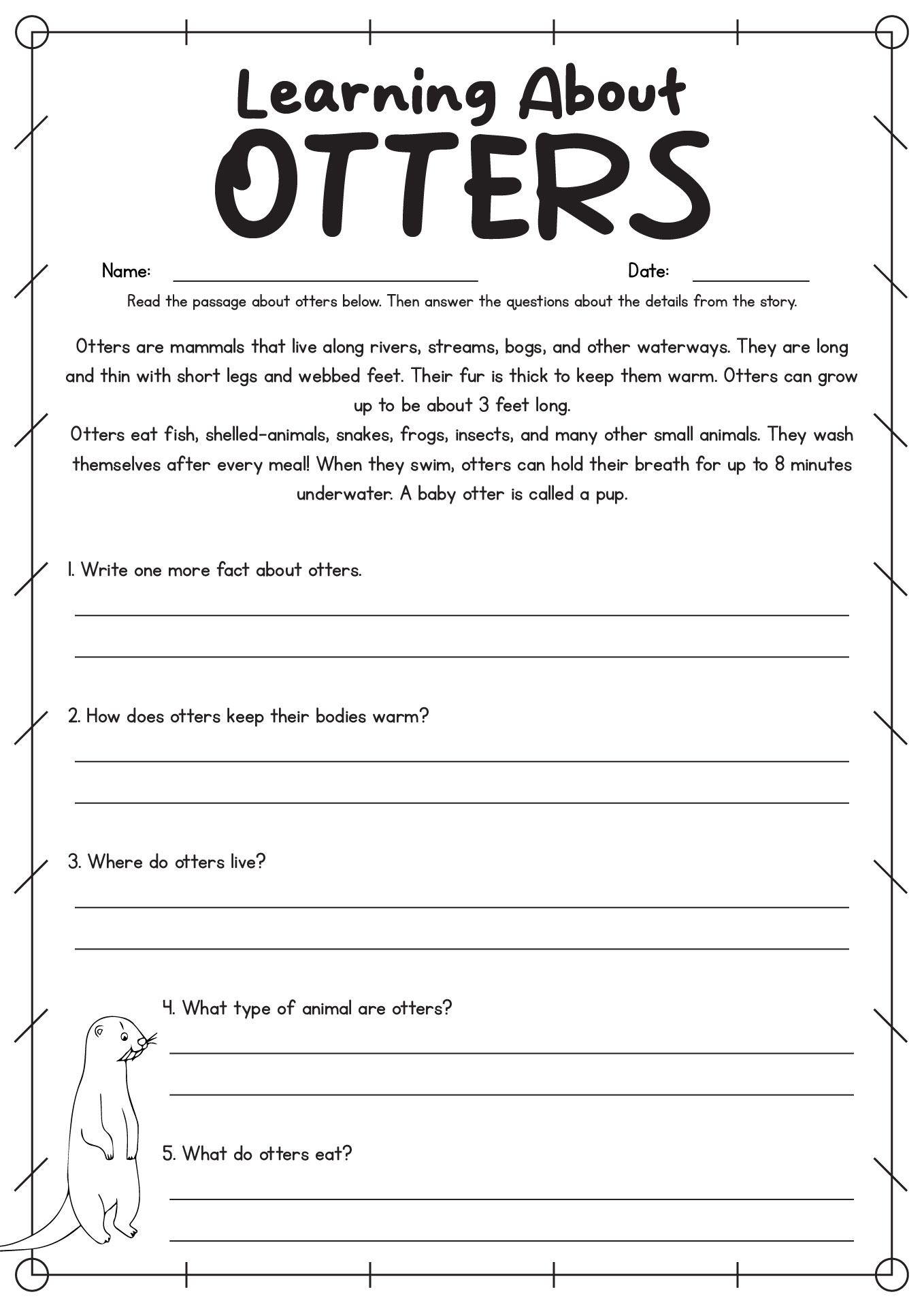 Reading Comprehension Informational Text Worksheets