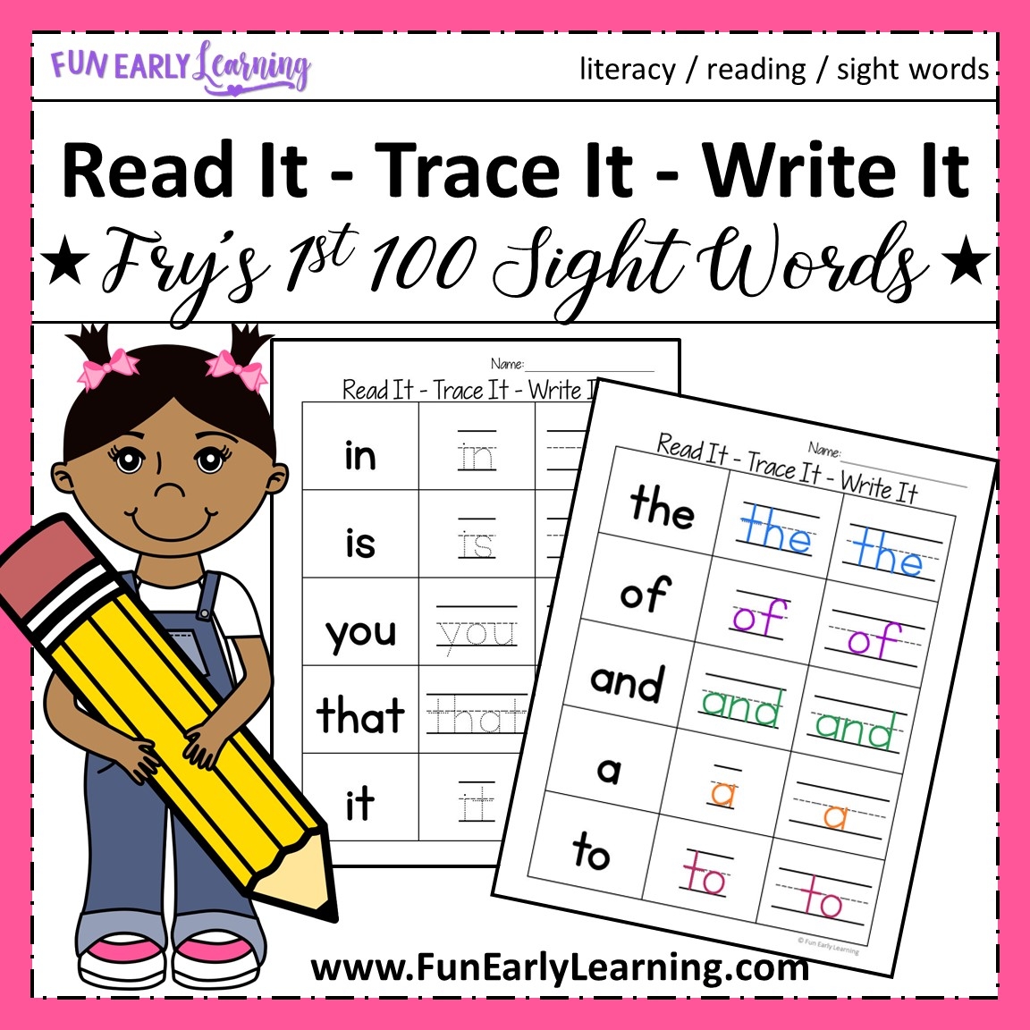 Kindergarten Sight Words Reading Worksheets