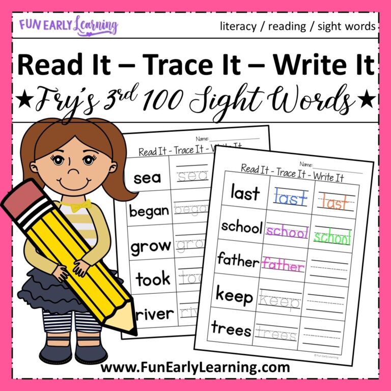 Read It Trace It Write It Fry s Third 100 Sight Words Fun