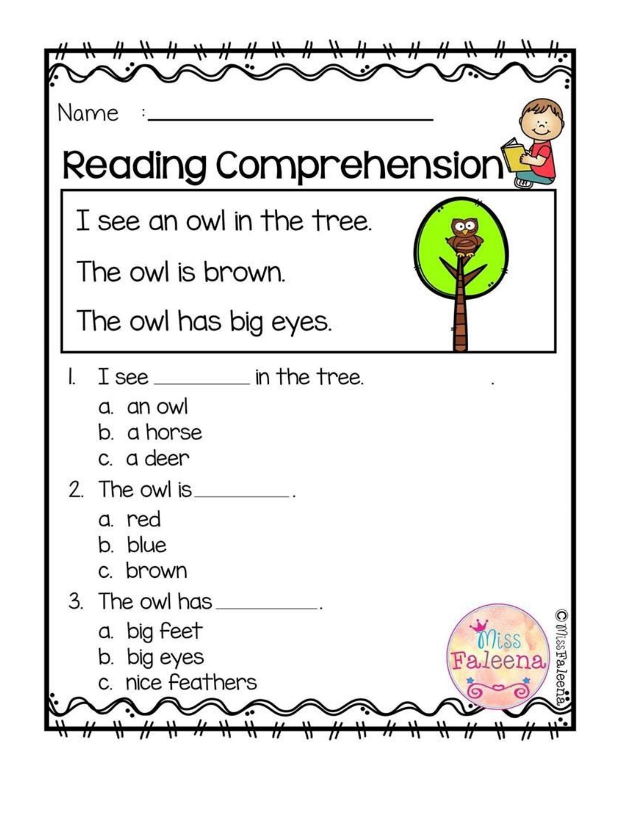 Year 2 Reading Comprehension Worksheets