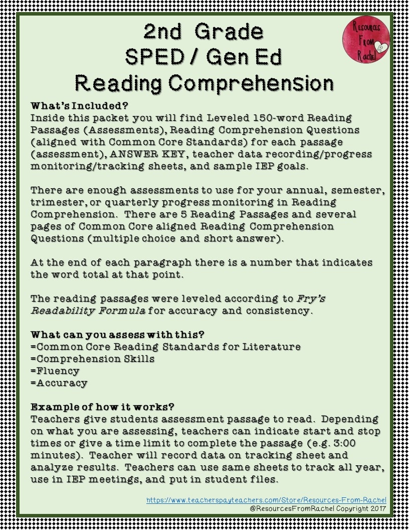 Reading Comprehension Assessments 2nd Grade Volume 2