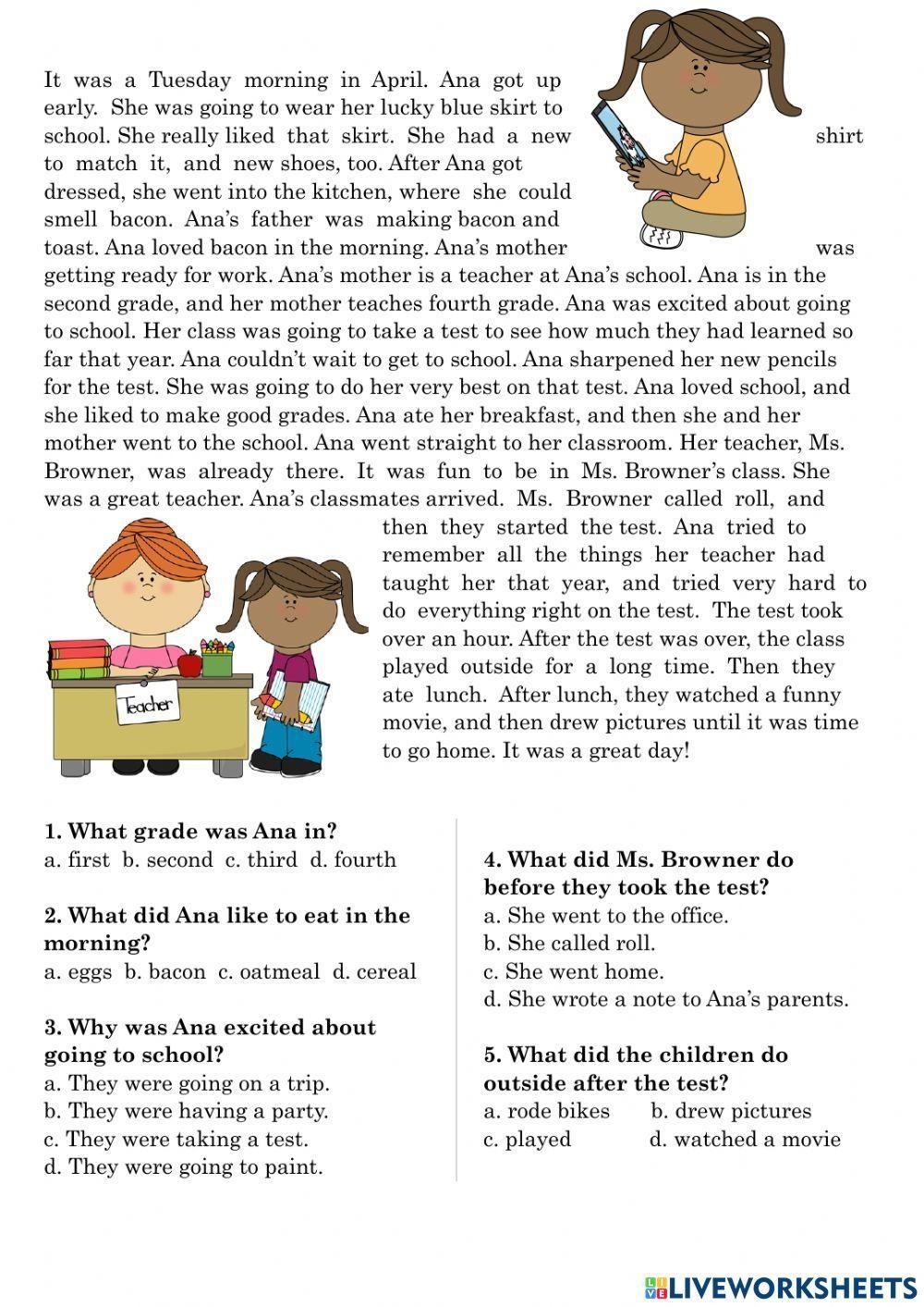 Beginner Reading Comprehension Worksheets