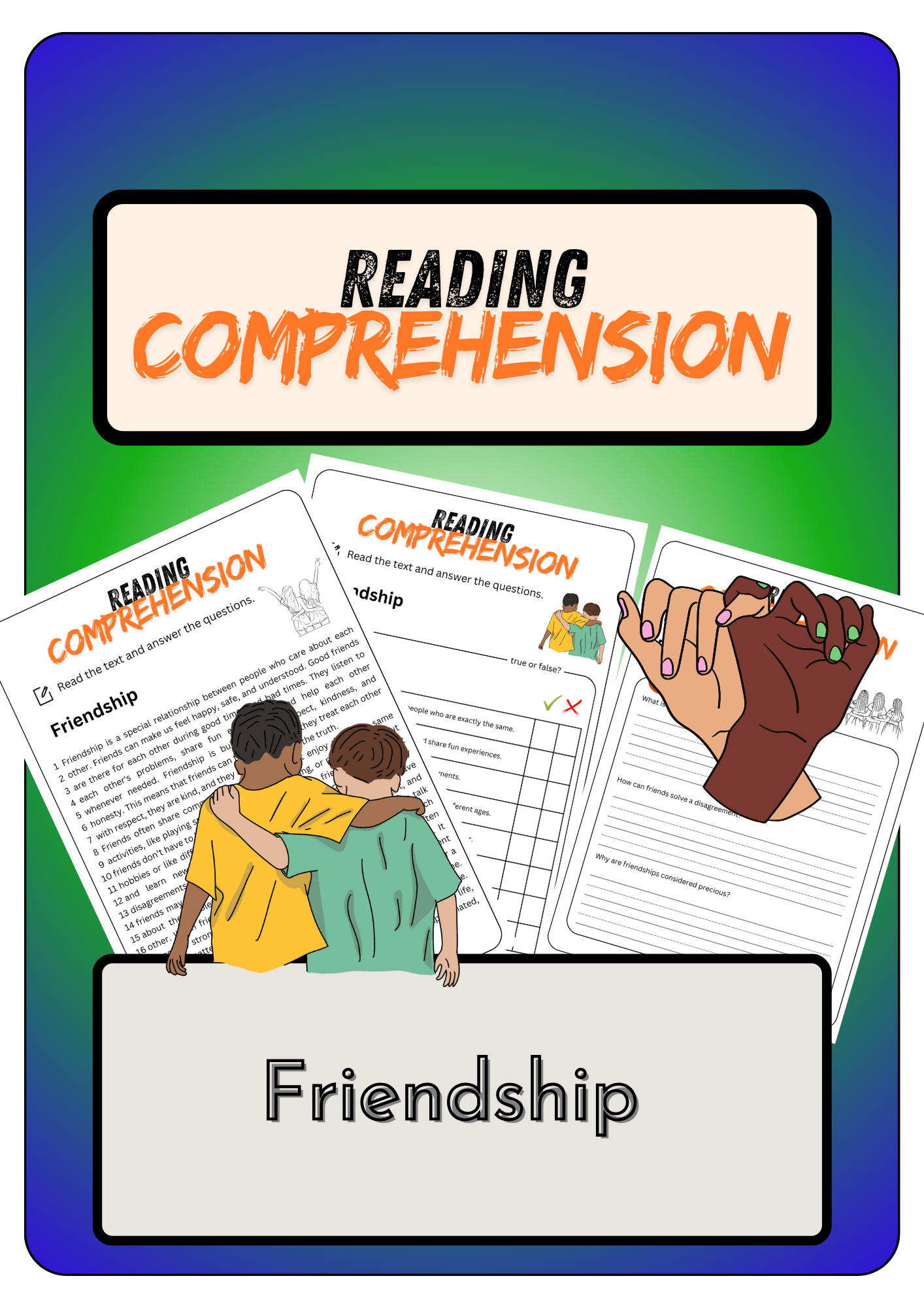 Reading Comprehension Friendship Solutions Made By Teachers