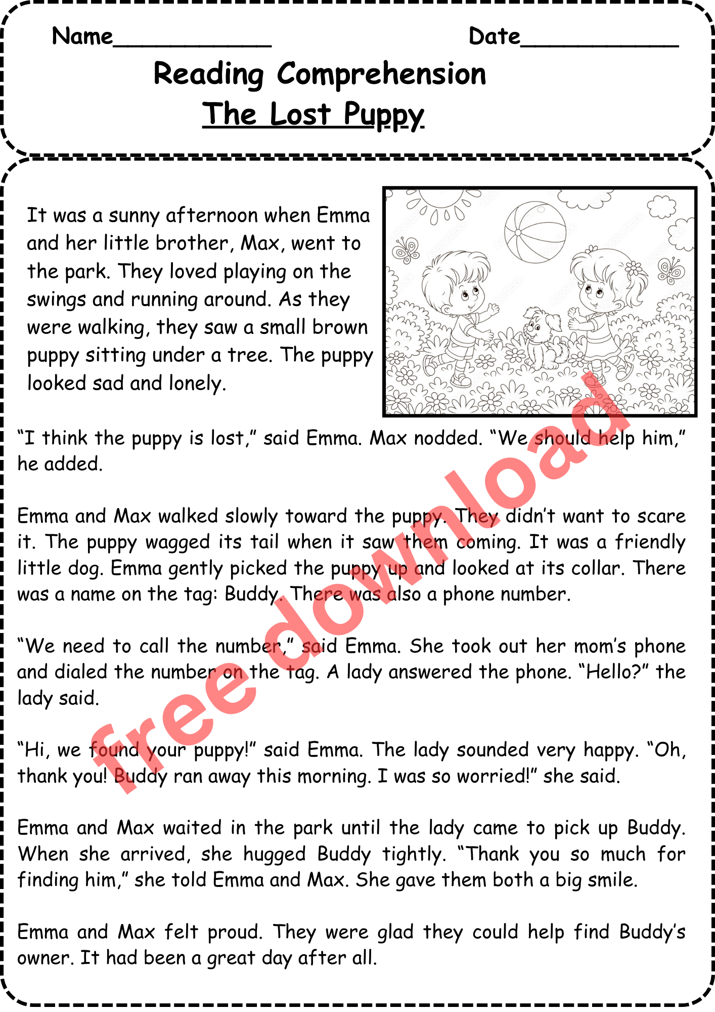 5th Grade Reading Comprehension Free Worksheets