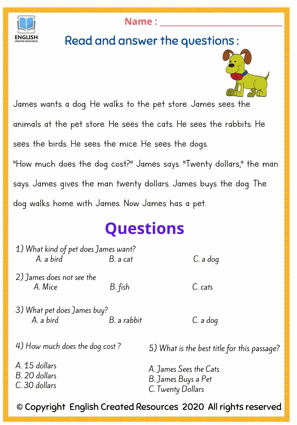 Reading Comprehension Worksheets Grade 2 Free