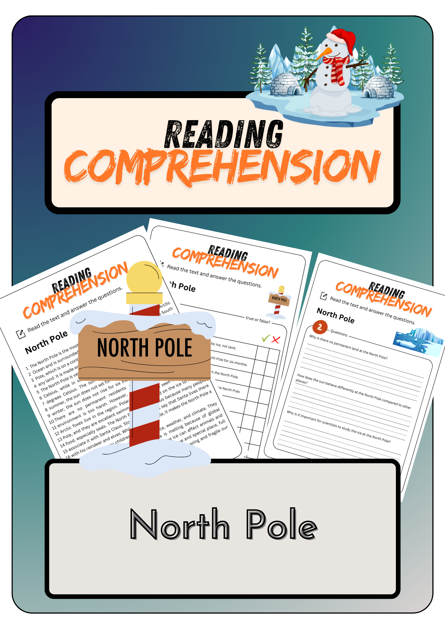 Reading Comprehension North Pole Solutions Made By Teachers