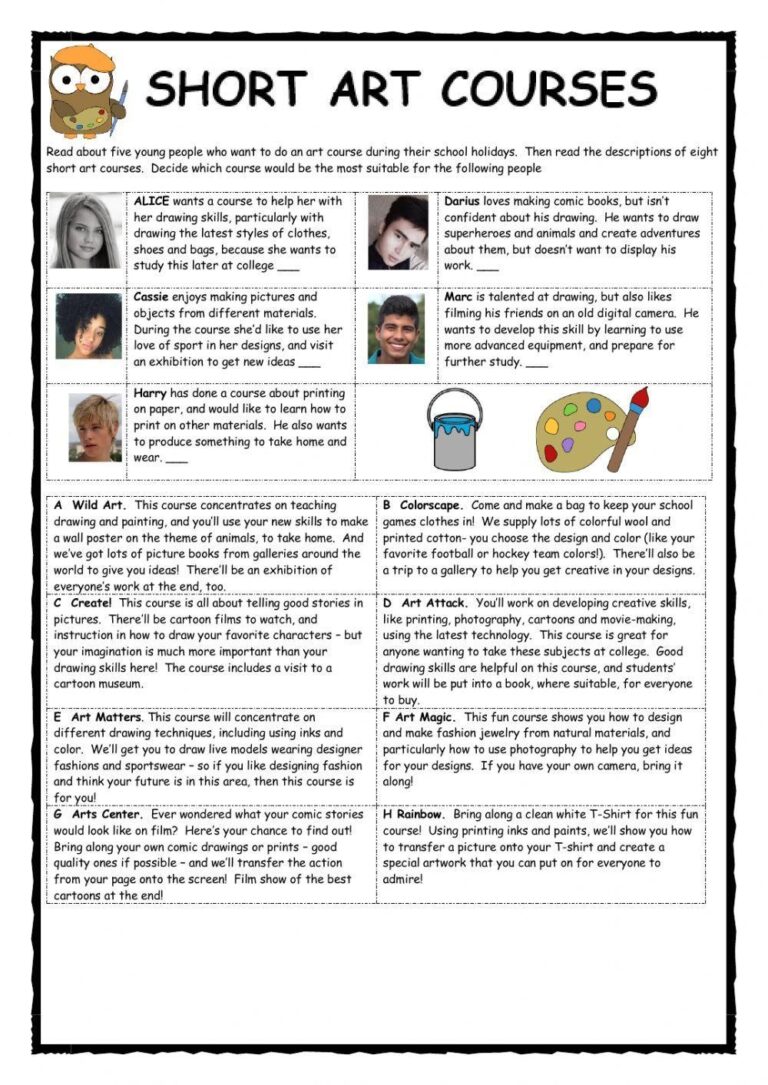 Reading Comprehension Painting Pictures By Linda Owens Worksheet Worksheets Library