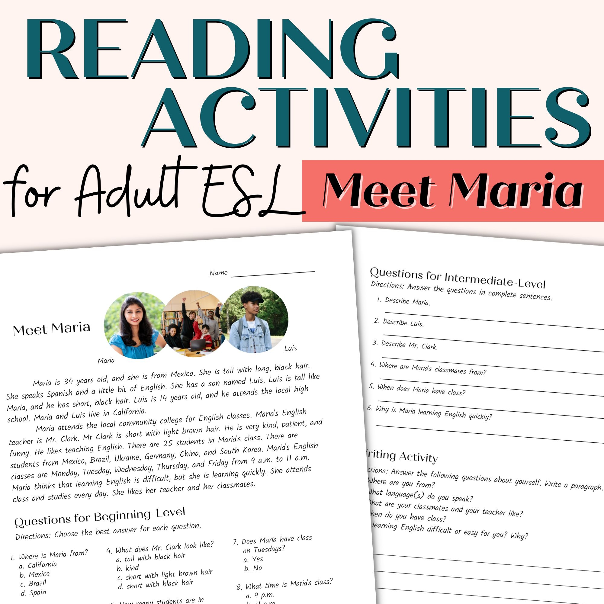 Esl Reading Comprehension Worksheets