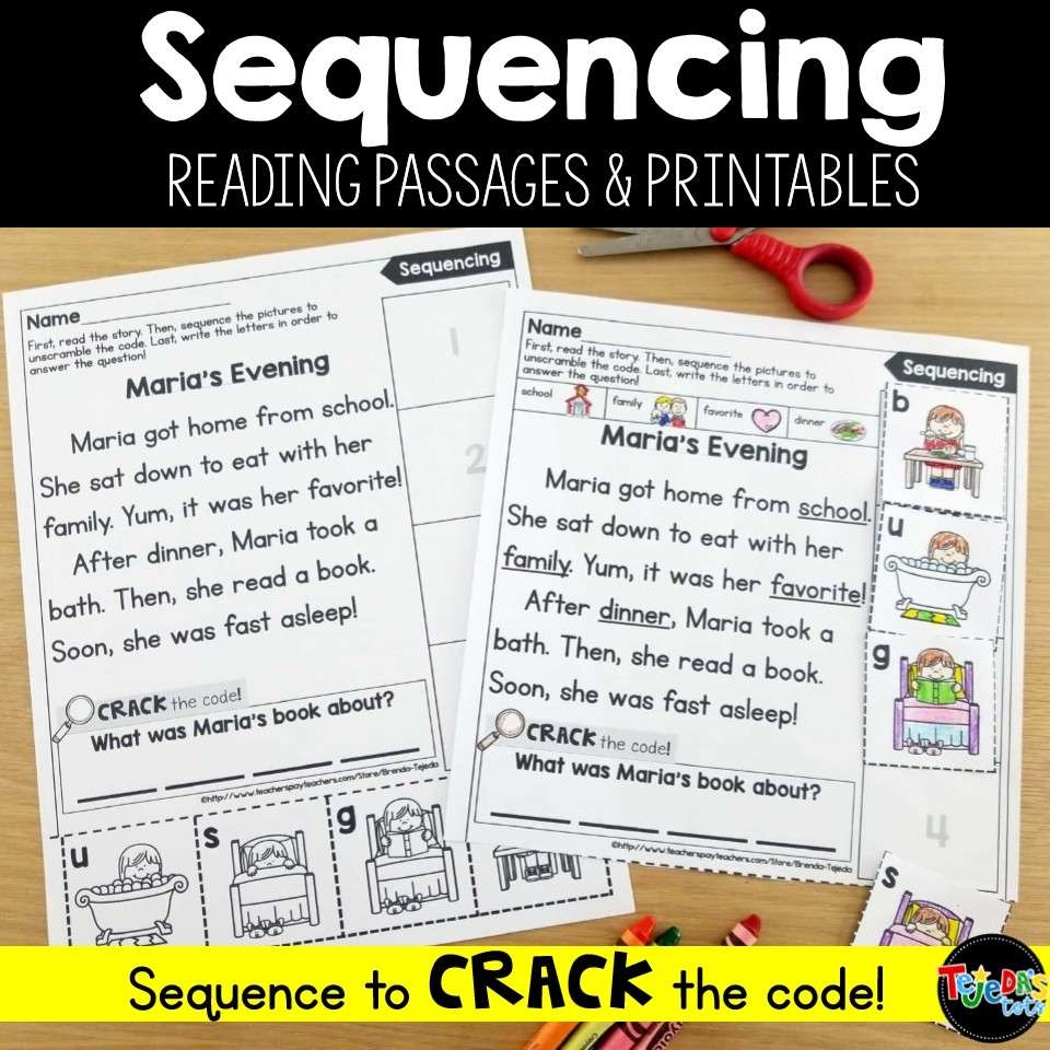 Reading Comprehension Passages And Worksheets For Teaching Sequencing 1st Grade Tejeda s Tots