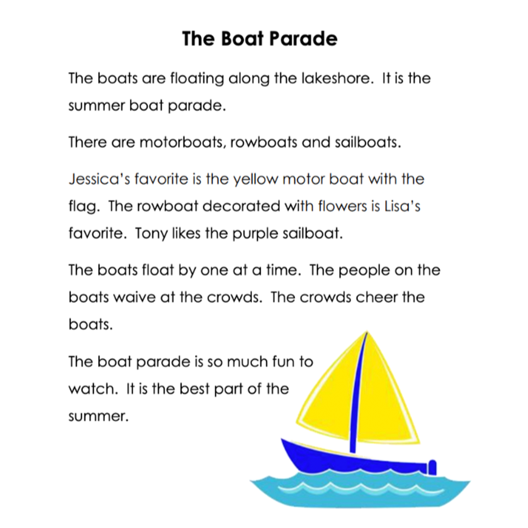 Short Stories Reading Comprehension Worksheets