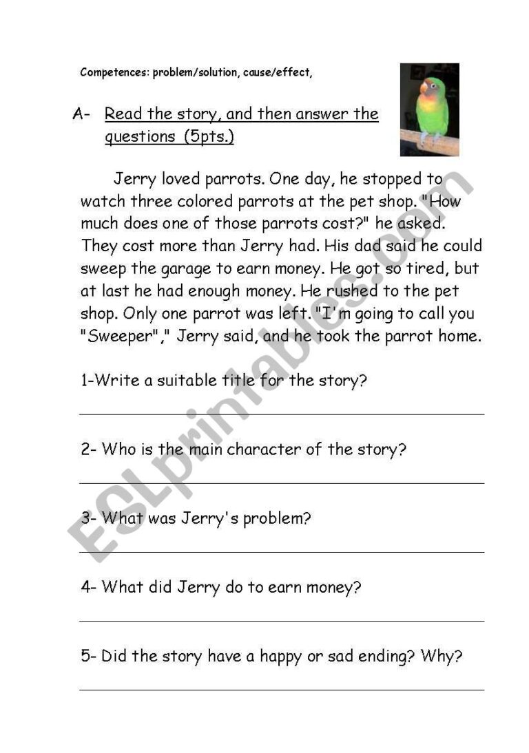 Reading Comprehension Problem Solution ESL Worksheet By Bdayekh