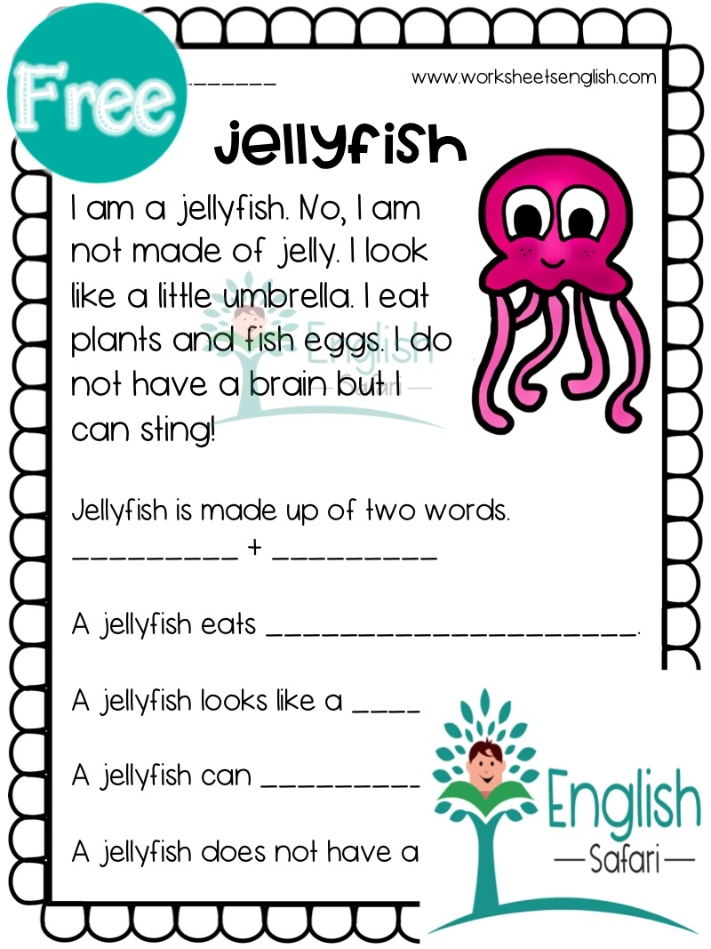 Reading Comprehension Sea Animals sample Teaching Resources