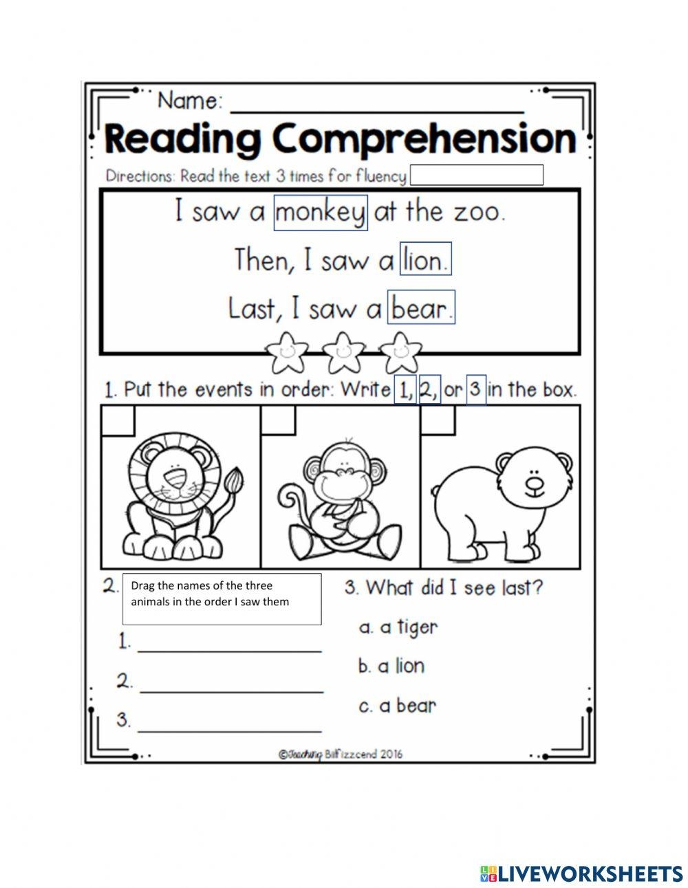 Reading Comprehension Sequencing Online Exercise For Live Worksheets Worksheets Library