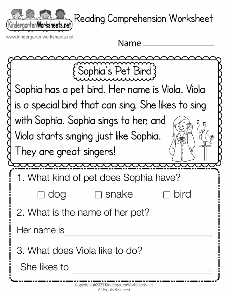 Reading Comprehension Worksheet Free Printable Digital U0026 PDF Worksheets Library