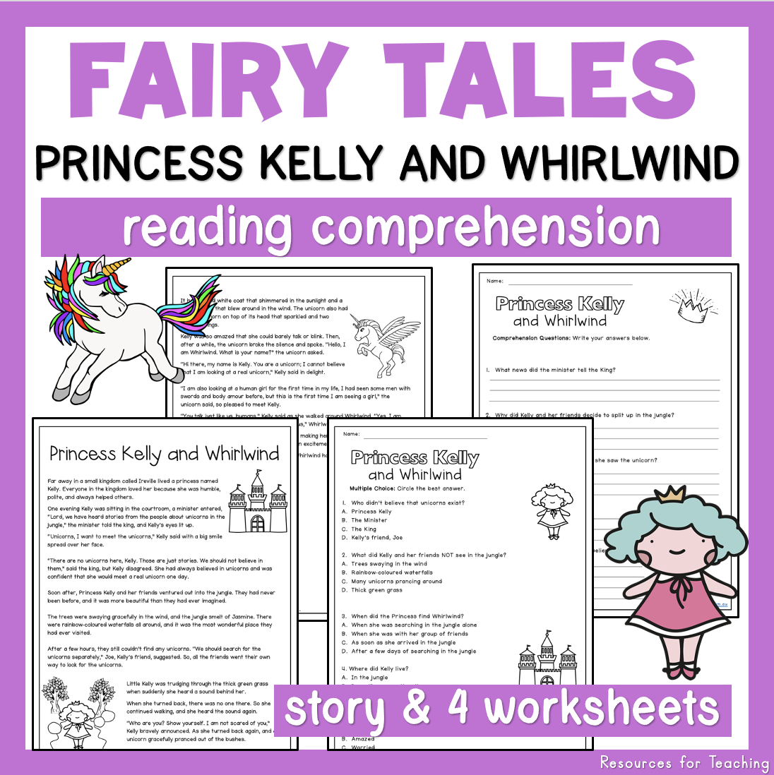 Reading Comprehension Worksheets Fairy Tale 4 Resources For 