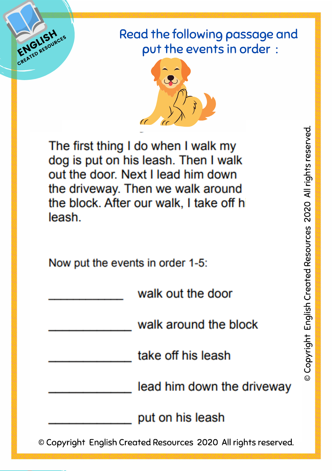 Reading Comprehension Worksheets Grade 1 English Created 